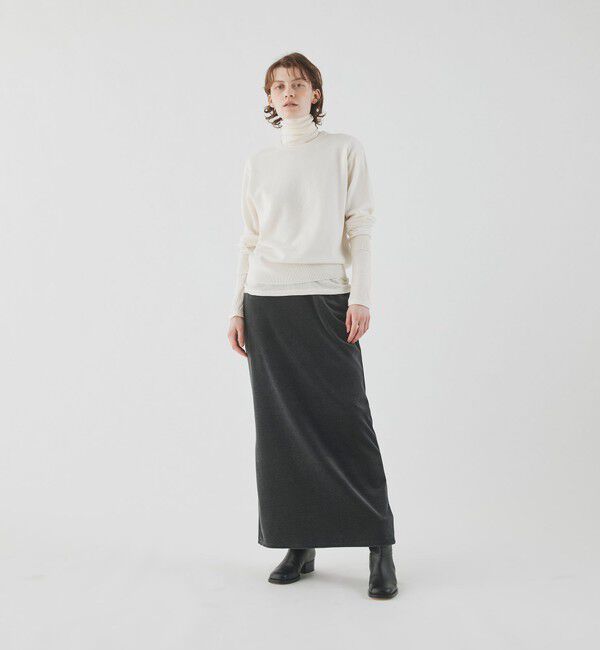 GALERIE VIE「コットンベロア サイドスリットマキシスカート」|タイト|