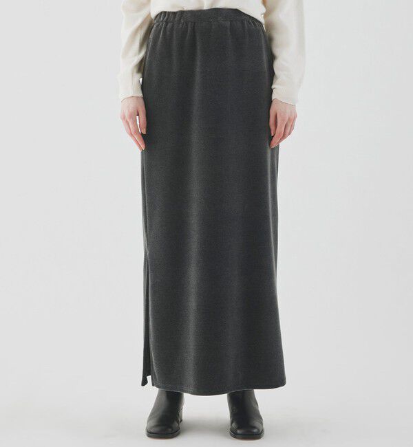 GALERIE VIE「コットンベロア サイドスリットマキシスカート」|タイト|