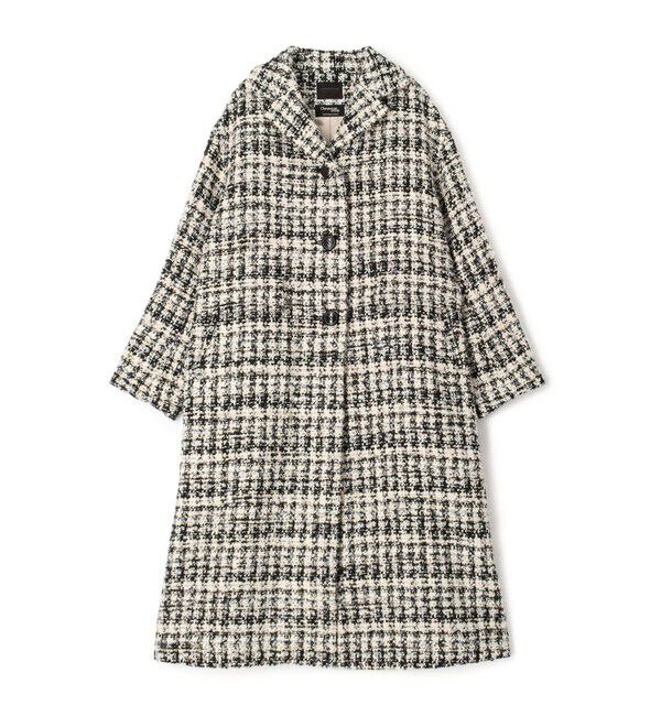 TOMORROWLAND collection「ファンシーハウンドトゥース ロングコート」|チェスターコート|32 グレー系