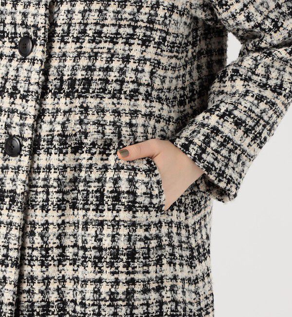 TOMORROWLAND collection「ファンシーハウンドトゥース ロングコート」|チェスターコート|