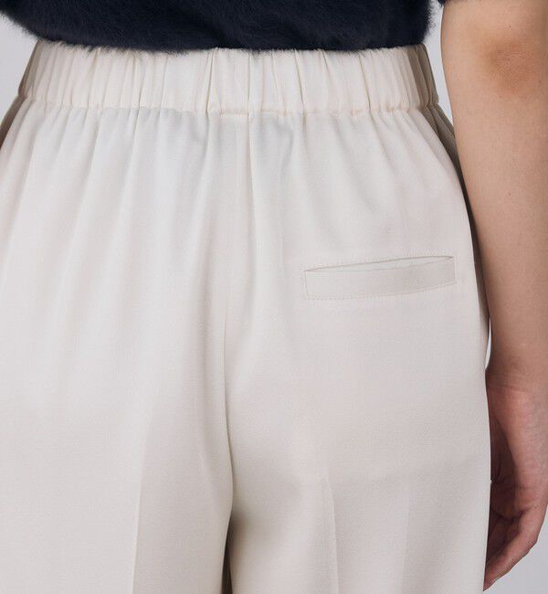 DES PRES「サテンジョーゼット タックワイドパンツ」|スラックス|