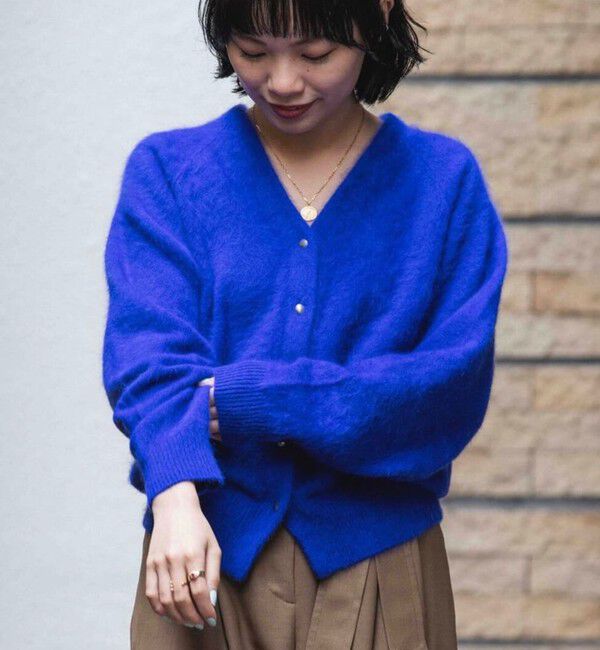 Ballsey「フラッフィーヤーン Vネックカーディガン」|カーディガン|67 ダークブルー