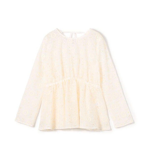 Ballsey「エンブロイダリーオーガンザ ウエストギャザーブラウス」|シャツ・ブラウス|41 ライトベージュ