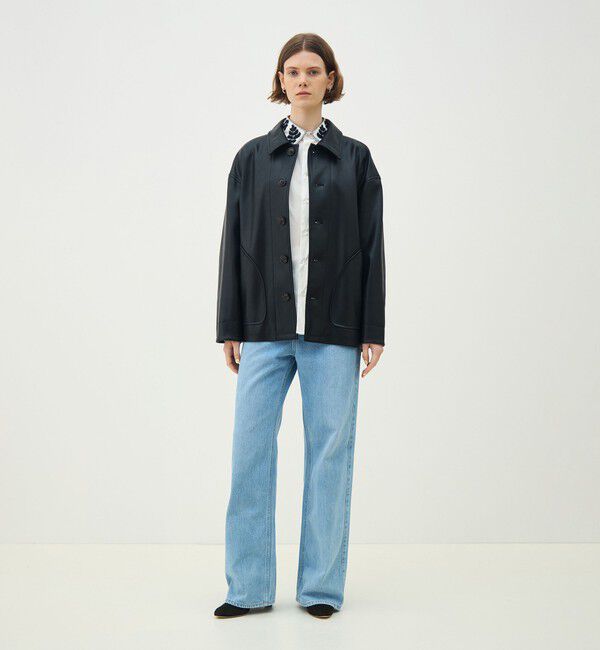 MACPHEE「レザーライク カバーオール」|ブルゾン・スタジャン|