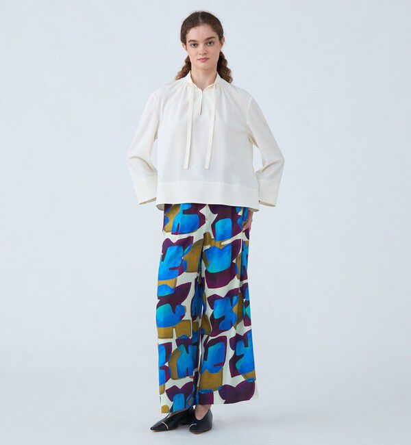 Ballsey「2-wayストレッチ タイ付きスタンドカラーブラウス」|シャツ・ブラウス|