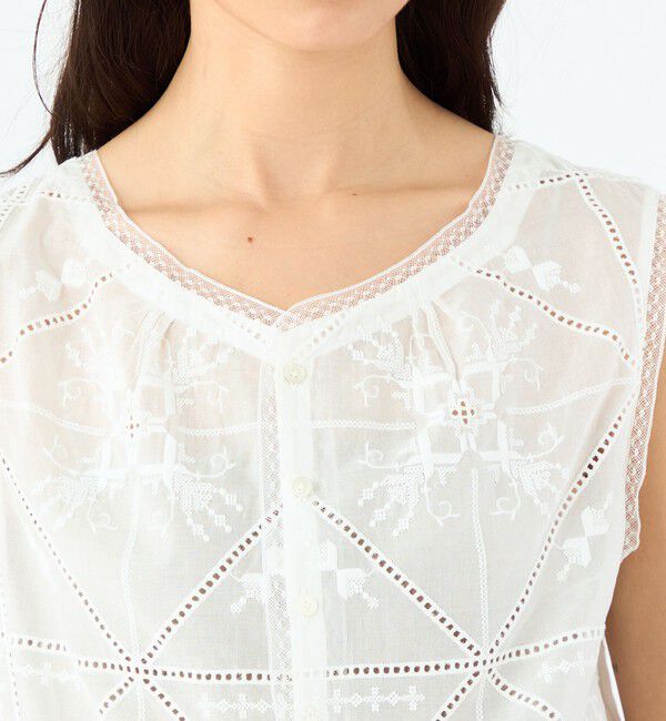 MACPHEE「ビンテージエンブロイダリー ショートブラウス」|シャツ・ブラウス|