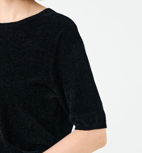 Ballsey「ストレッチベルベット ハーフスリーブプルオーバー」|ニット・セーター|