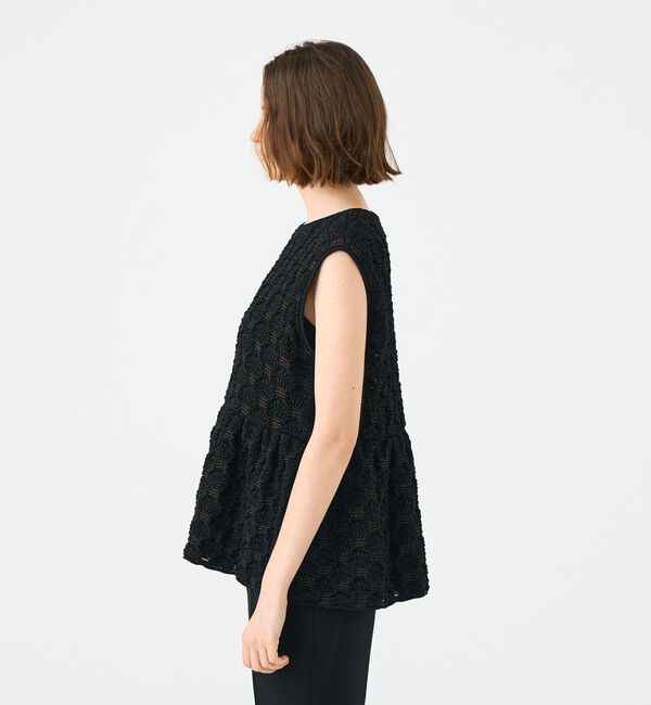 Ballsey「バンピーポリエステル ノースリーブブラウス」|ニット・セーター|