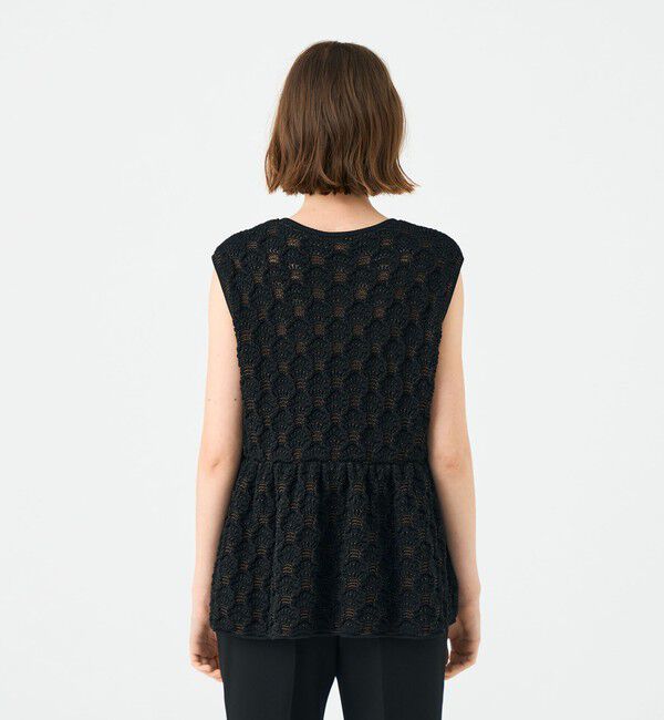 Ballsey「バンピーポリエステル ノースリーブブラウス」|ニット・セーター|