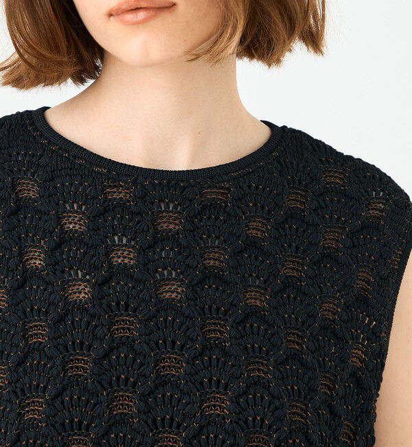 Ballsey「バンピーポリエステル ノースリーブブラウス」|ニット・セーター|