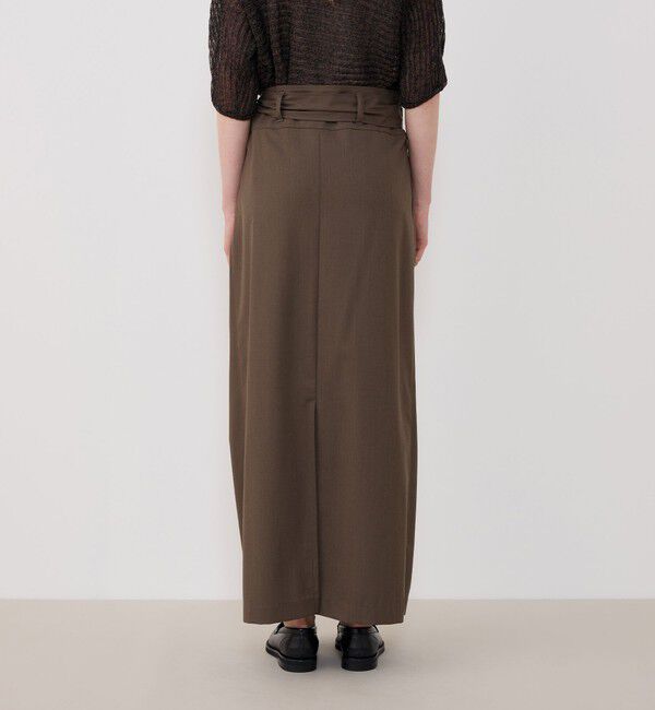 GALERIE VIE「クレープウールストレッチ ラップマキシスカート」|タイト|