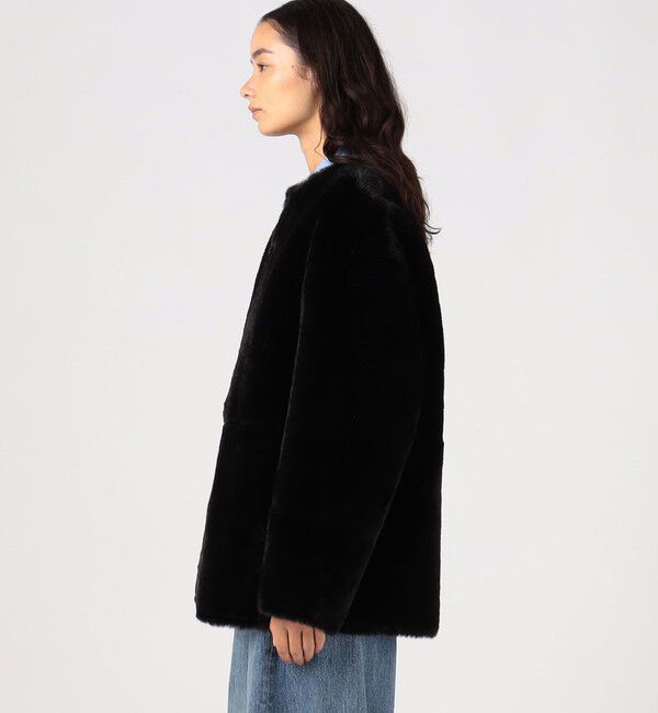 MACPHEE「フェイクムートン リバーシブルショートコート」|ノーカラーコート|