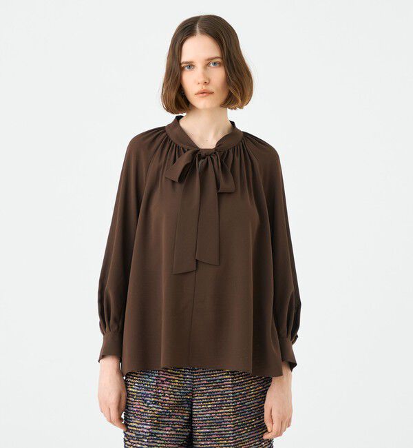 Ballsey「シアートロピカル ボウタイブラウス」|シャツ・ブラウス|