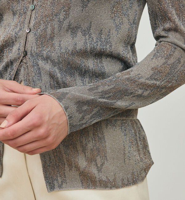 DES PRES「ソフトラメジャカード Vネックカーディガン」|カーディガン|