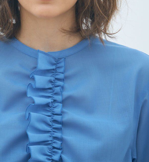 MACPHEE「ポリエステルウールボイル フリルブラウス」|シャツ・ブラウス|