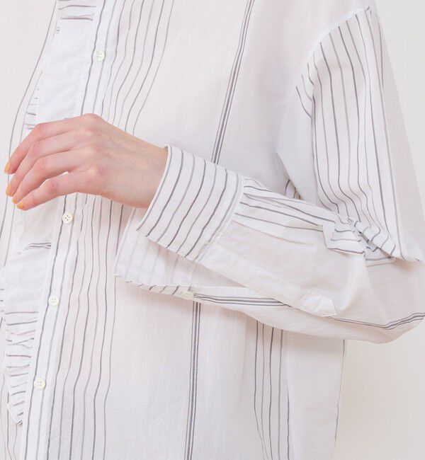 GALERIE VIE「コットンサッカー フリルカラーシャツ」|シャツ・ブラウス|