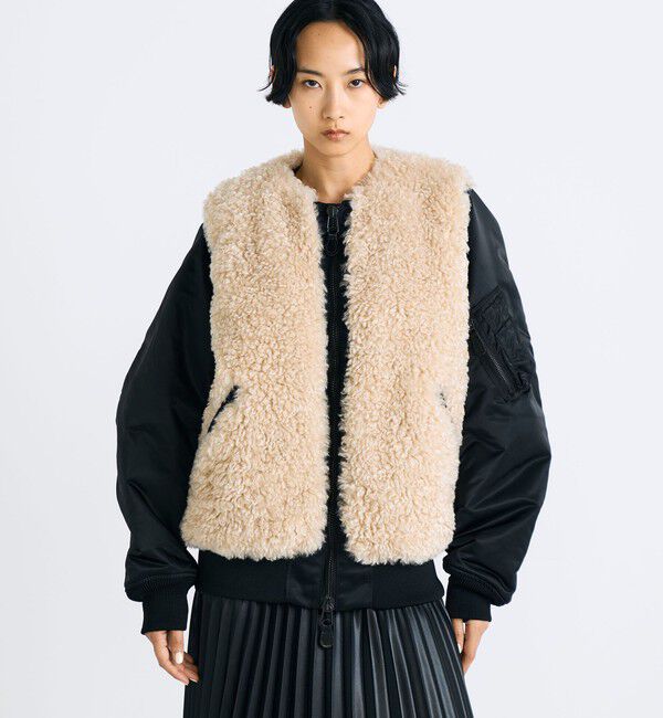TOMORROWLAND BUYING WEAR「【別注】HYKE FAUX SHEARLING TYPE MA-1JACKET」|ブルゾン・スタジャン|