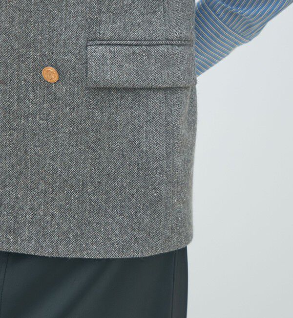 MACPHEE「ネップヘリンボーン ダブルブレストジレ」|ベスト・ジレ|