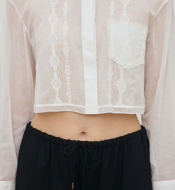 DES PRES「チェーンレースエンブロイダリー クロップドシャツ」|シャツ・ブラウス|