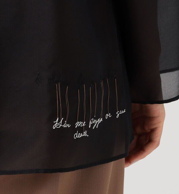 DES PRES「メッセージエンブロイダリー プルオーバーブラウス」|シャツ・ブラウス|