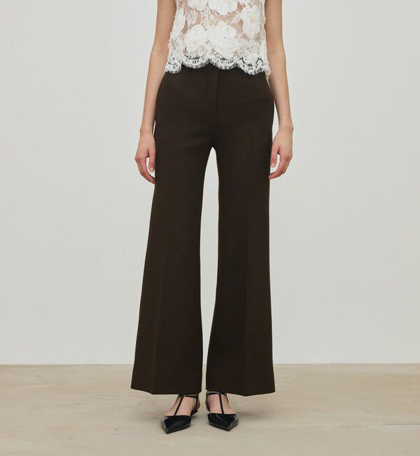 DES PRES「ナチュラルストレッチウール セミフレアパンツ」|スラックス|