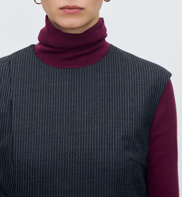 TOMORROWLAND collection「シングルトラックストライプ アシンメトリードレープワンピース」|ワンピース|