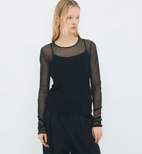 CABaN「コットンナイロンストレッチ シアークルーネックプルオーバー」|ニット・セーター|