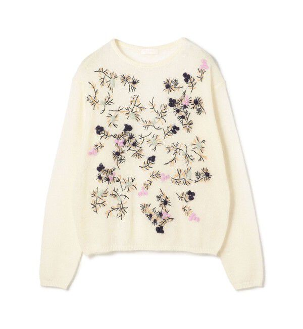 Ballsey「モヘヤナイロンエンブロイダリー クルーネックプルオーバー」|ニット・セーター|11 ホワイト