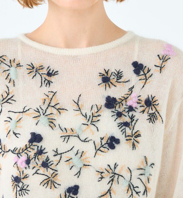 Ballsey「モヘヤナイロンエンブロイダリー クルーネックプルオーバー」|ニット・セーター|