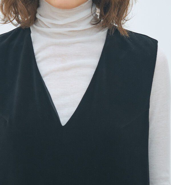 コットンポリエステルベロア Vネックワンピース（MACPHEE）｜ルミネの