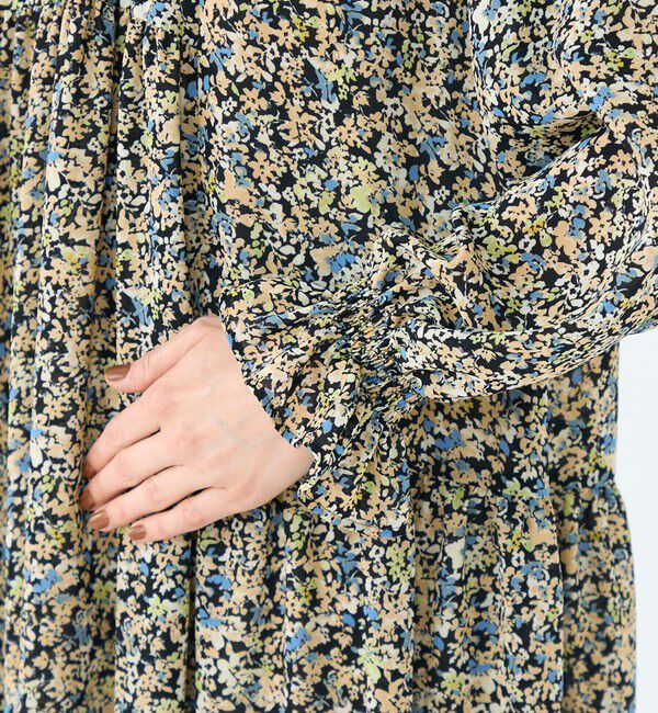 Ballsey「ブローフラワープリント シャーリングロングワンピース」|ワンピース|