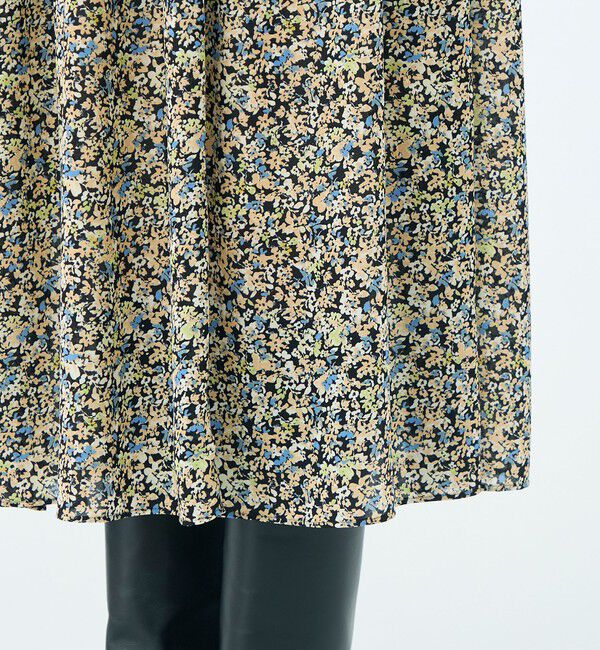 Ballsey「ブローフラワープリント シャーリングロングワンピース」|ワンピース|