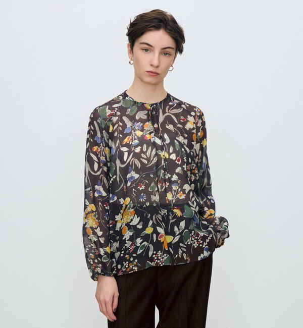 TOMORROWLAND collection「マンダフラワープリント ボウタイブラウス」|シャツ・ブラウス|