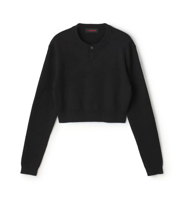 CABaN「コットンカシミヤ ヘンリーネッククロップドプルーバー」|ニット・セーター|19 ブラック