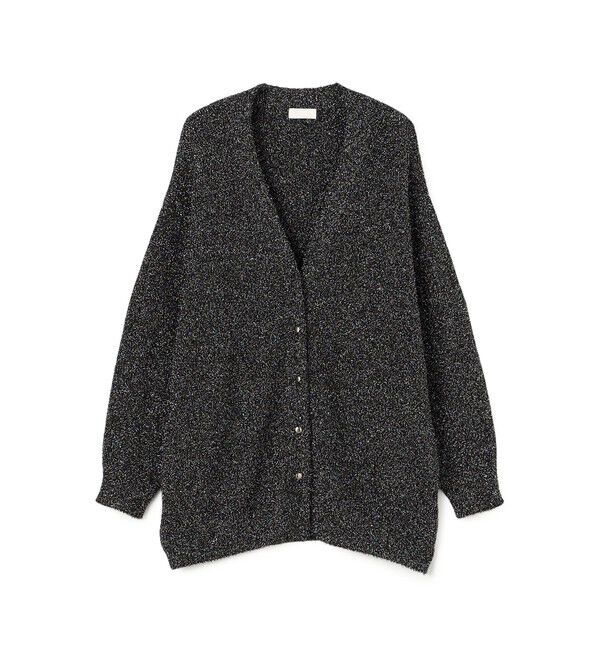 Ballsey「メタリックブークレー Vネックカーディガン」|カーディガン|81 ブラック系