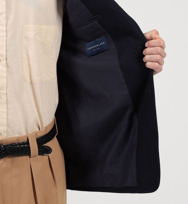 TOMORROWLAND MENS「カレッジフランネルウール シングルブレステッド メタル釦 3Bジャケット」|テーラードジャケット|