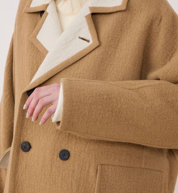 GALERIE VIE「シープライクダブルフェイス ドルマンスリーブコート」|ピーコート|