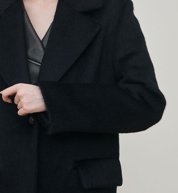 DES PRES「スーリーアルパカブラックシャギー ジャコット」|チェスターコート|