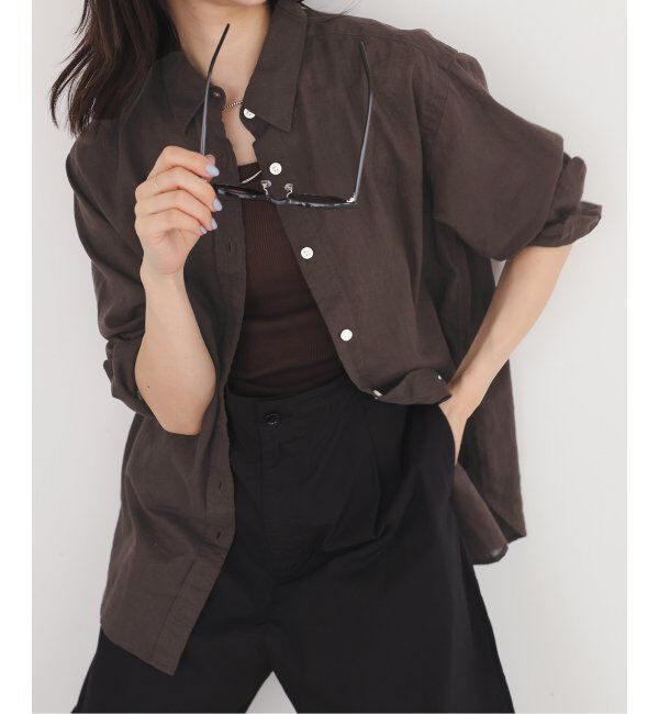 SLOBE IENA「リネンコットンレギュラーシャツ」|シャツ・ブラウス|