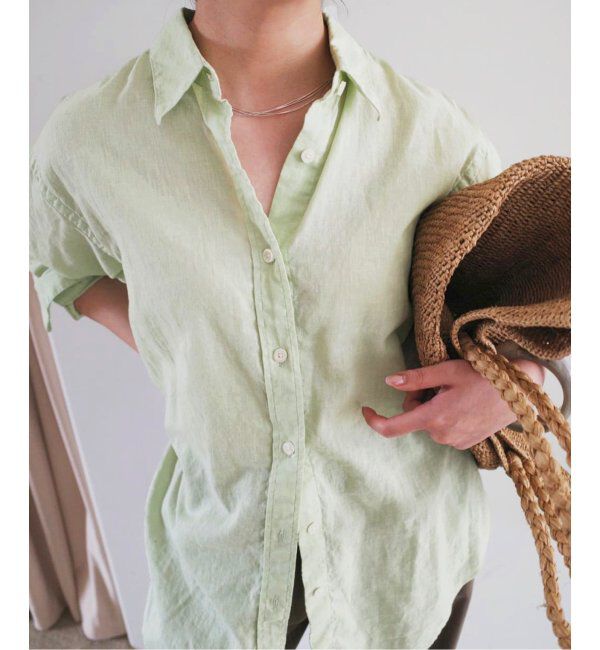 SLOBE IENA「リネンコットンレギュラーシャツ」|シャツ・ブラウス|
