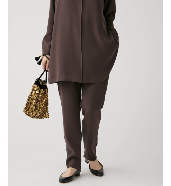 VERMEIL par iena「ツイルストレッチスリムパンツ」|スラックス|ブラウン
