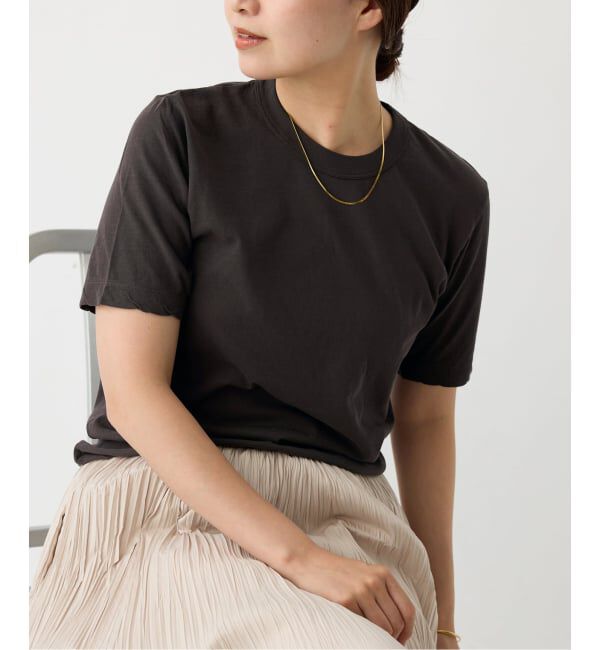 IENA「《追加》ATON/エイトン 別注 FRESCA SINGLE JERSEY Tシャツ」|Tシャツ・カットソー|ブラウン