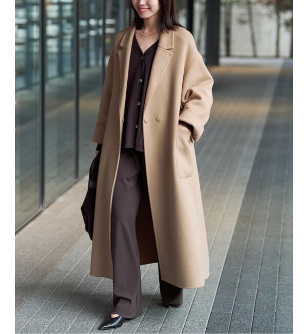 SLOBE IENA「souple wool ダブルフェイスロングコート」|チェスターコート|