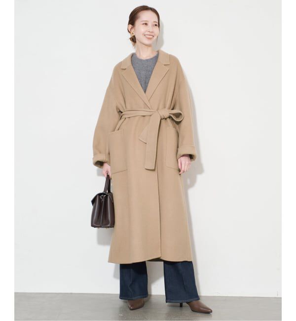 SLOBE IENA「souple wool ダブルフェイスロングコート」|チェスターコート|