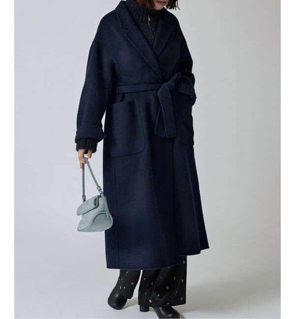 SLOBE IENA「souple wool ダブルフェイスロングコート」|チェスターコート|