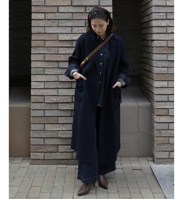 SLOBE IENA「souple wool ダブルフェイスロングコート」|チェスターコート|