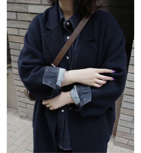 SLOBE IENA「souple wool ダブルフェイスロングコート」|チェスターコート|