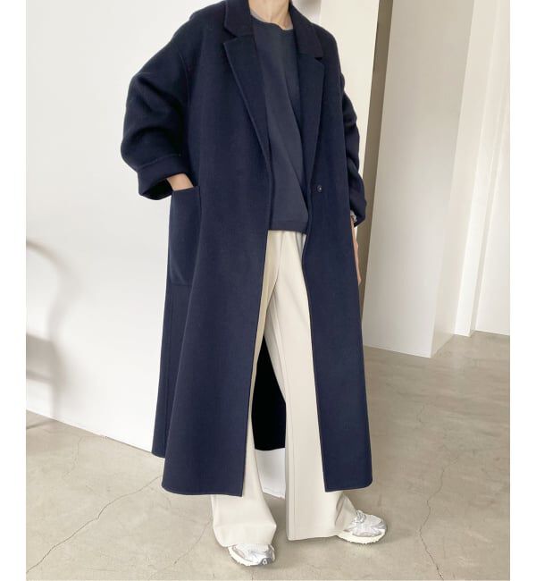 SLOBE IENA「souple wool ダブルフェイスロングコート」|チェスターコート|