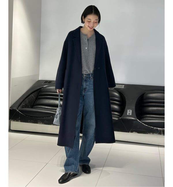 SLOBE IENA「souple wool ダブルフェイスロングコート」|チェスターコート|