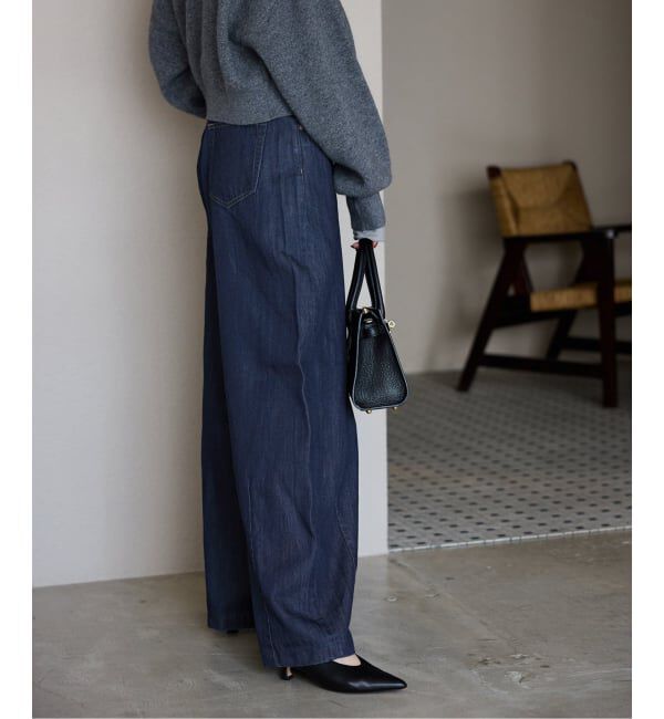 SLOBE IENA「《4サイズ展開》LE DENIM PEG カーブワイドデニム」|デニム|